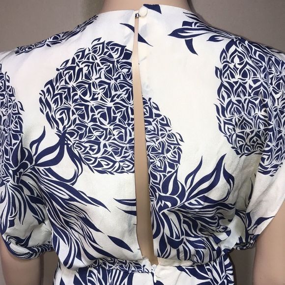 100% silk pineapple print dress size Medium by I. Maddine - Picture 7 of 10